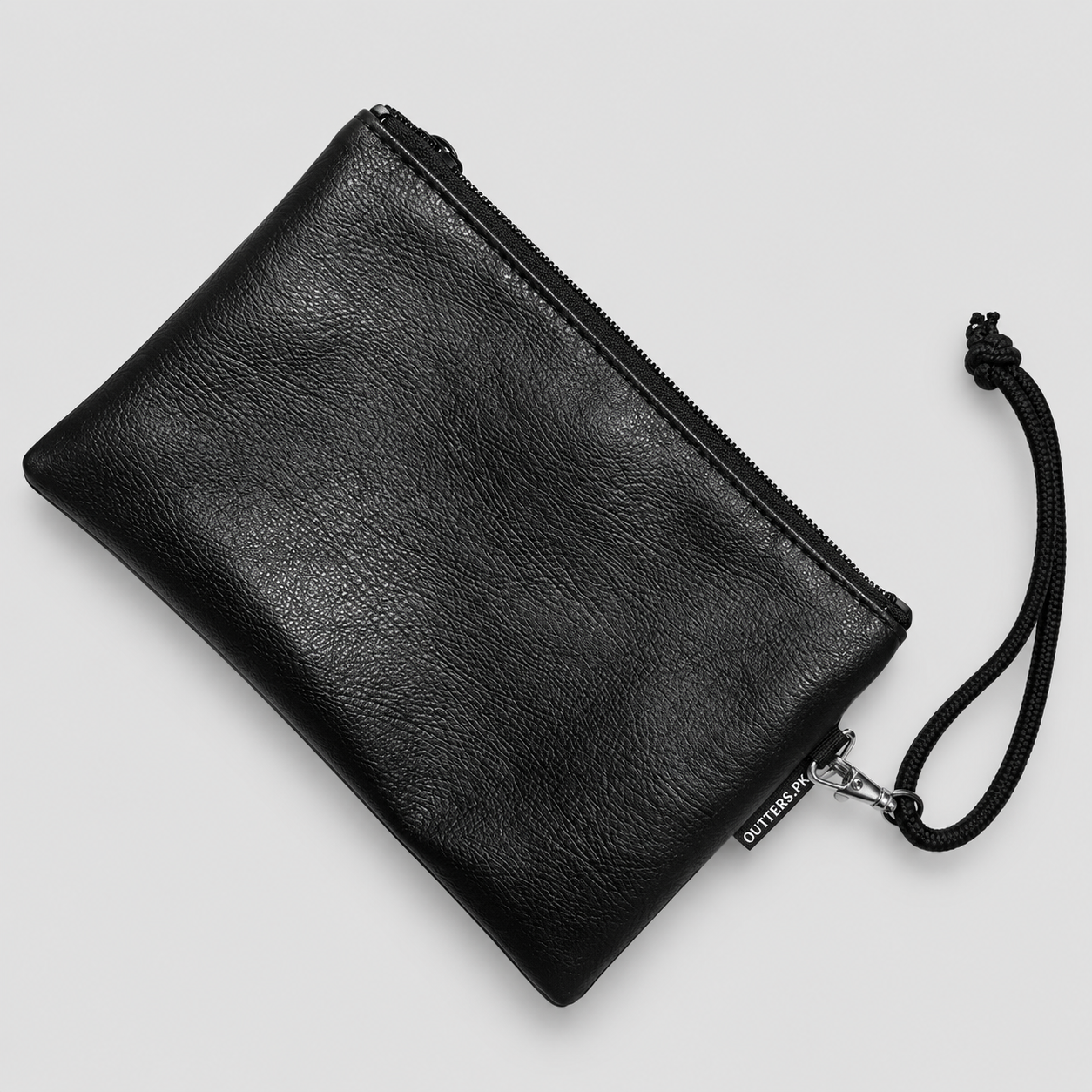 Outters Black Synthatic Leather Clutch Pouch, Unisex
