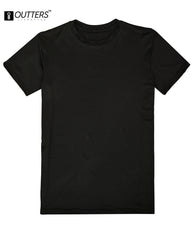 تي شيرت Outters Men باللون الأسود Dri-Fit بأكمام قصيرة وياقة مستديرة 