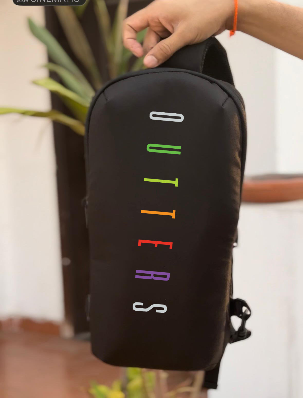 Outters Ultra Slim Tube Black Crossbody Bag Sports Bag