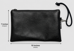 Outters Black Synthatic Leather Clutch Pouch, Unisex