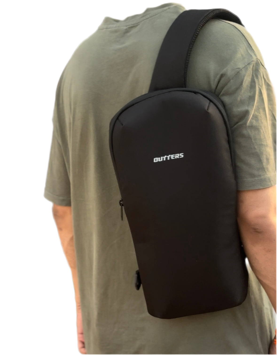 Outters Ultra Slim Tube Black Crossbody Bag Sports Bag