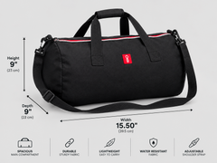 Outters  Smart Small Gym Bag  Black one panel
