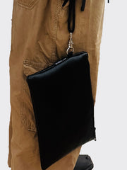 Outters Black Synthatic Leather Clutch Pouch, Unisex