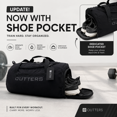 Outters Gym Bag, Duffel Bag, Reflector Logo Waterproof Black