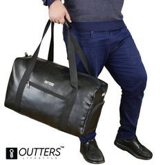 Outters Synthetic Premium Travel Bag, Gym Bag, Travel Partner Waterproof Black