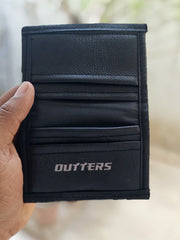 OUTTERS Synthetic Leather Card Wallet | Slim Style Compact Wallet | Black