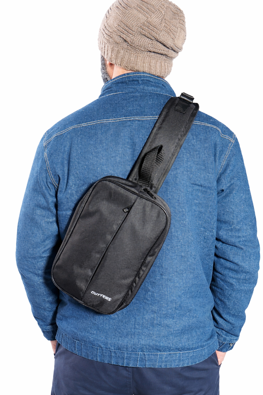 Outters  Slim Black Crossbody Bag Sports Bag