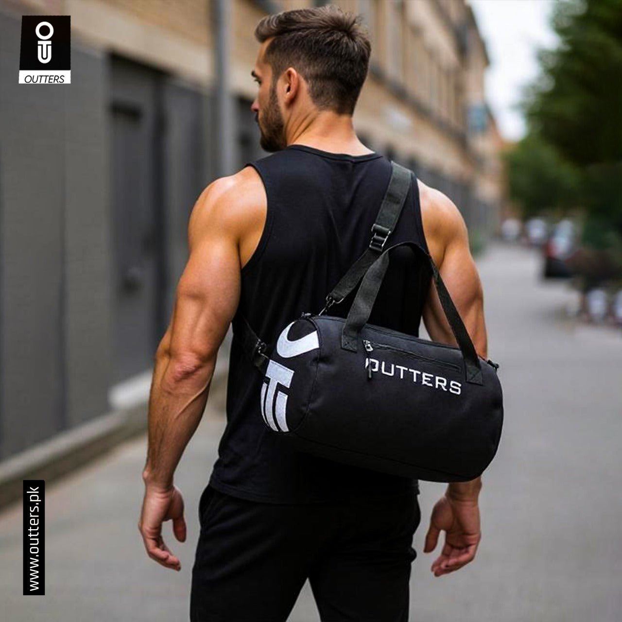Outters Gym Bag , Duffle Bag Shoulder Straps Waterproof Black