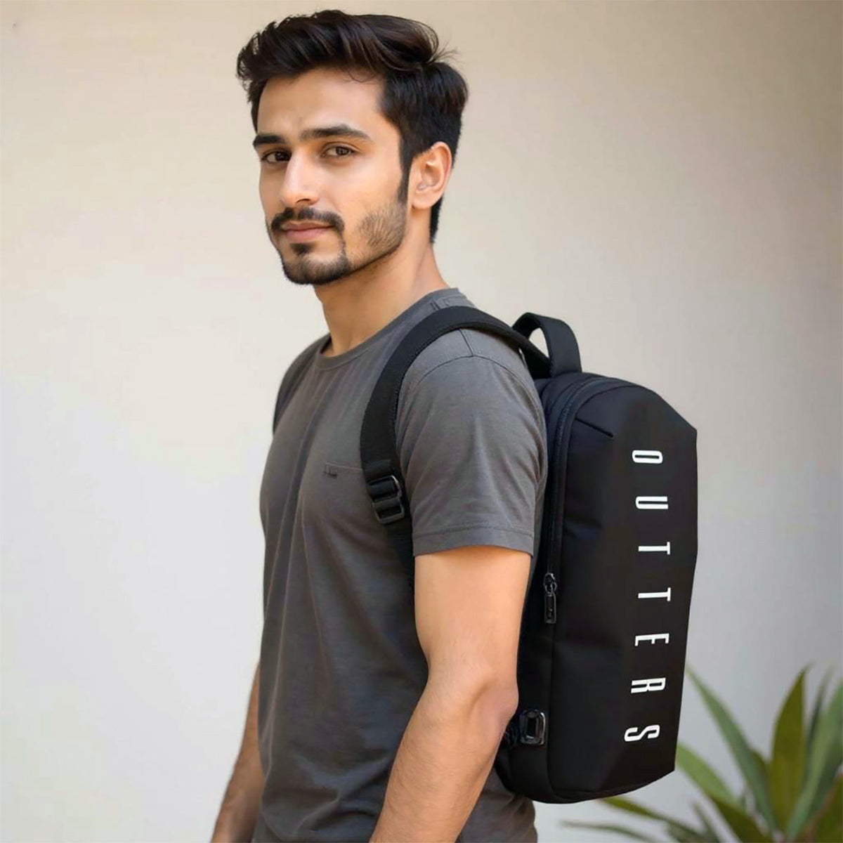 Outters Ultra Slim Tube Black Crossbody Bag Sports Bag