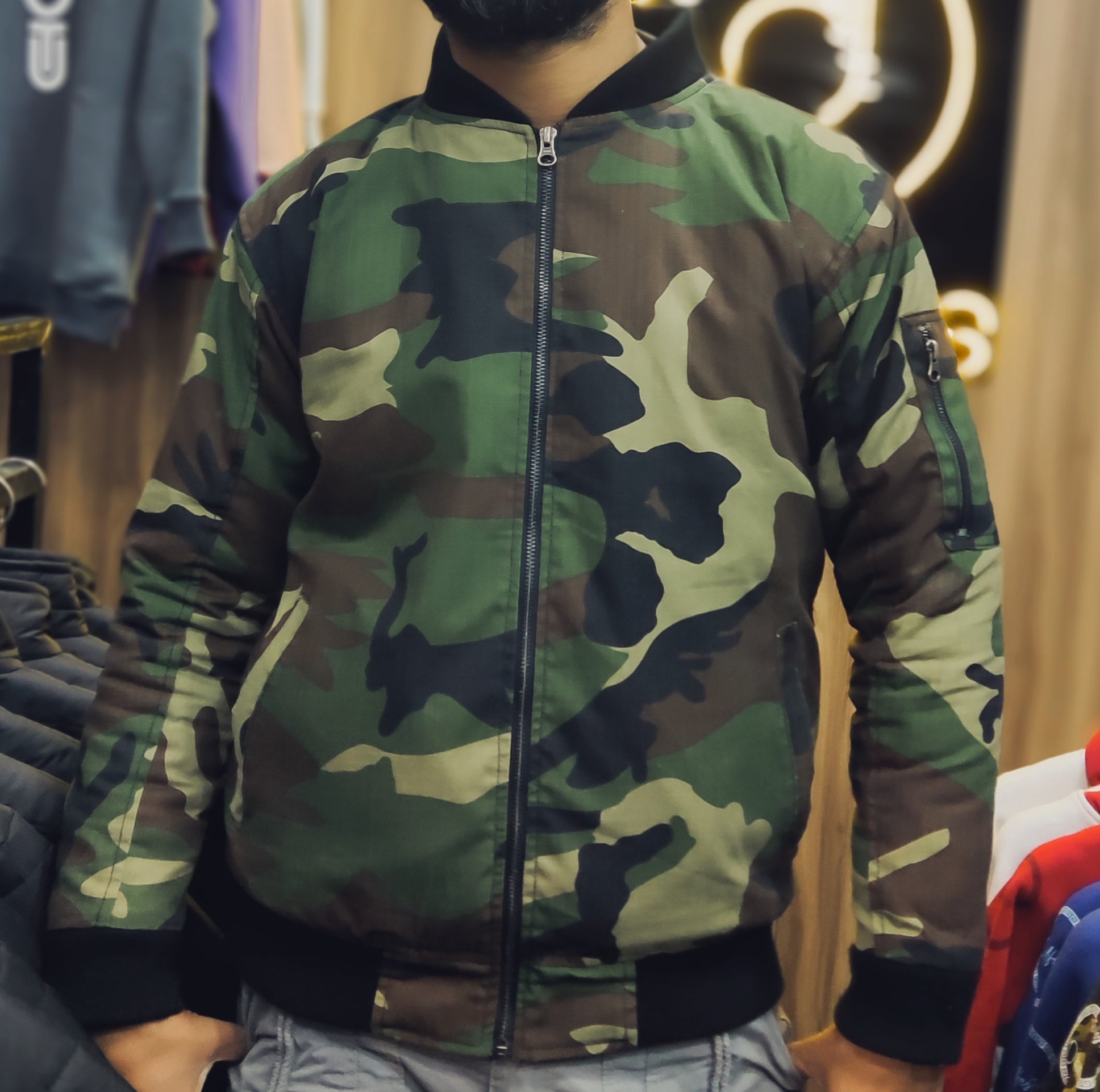 Camouflage Bomber Jacket